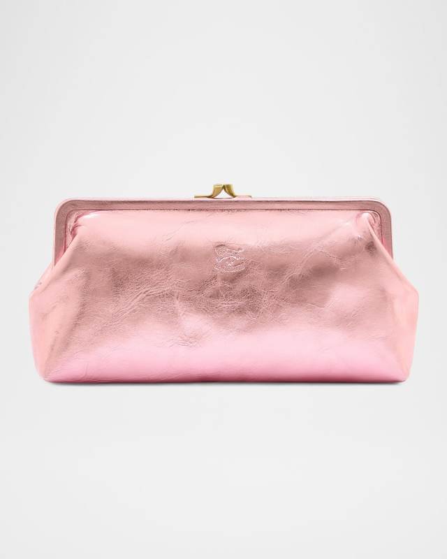 Manuela Metallic Leather Clutch Bag